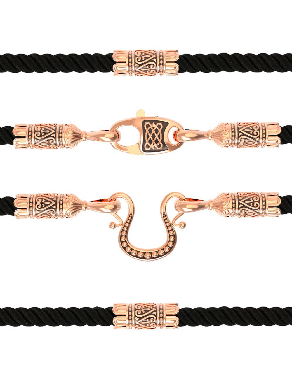 Шнурок шёлковый из золота c шёлковым шнурком