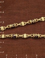 Цепь из лимонного золота c лазуритом