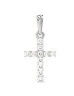 Крест из белого золота c бриллиантами