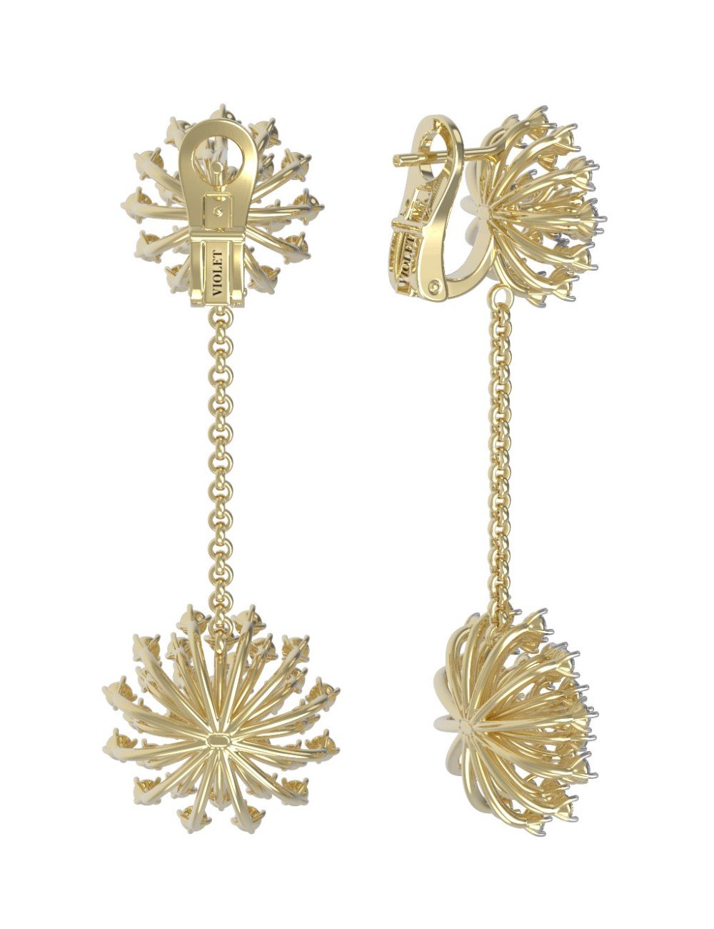 Серьги из лимонного золота c бриллиантами