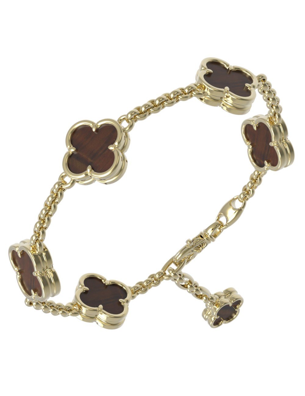 Браслет из лимонного золота c тигровым глазом