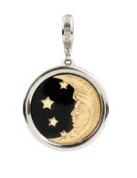 Подвеска из белого золота c ониксом и перламутром