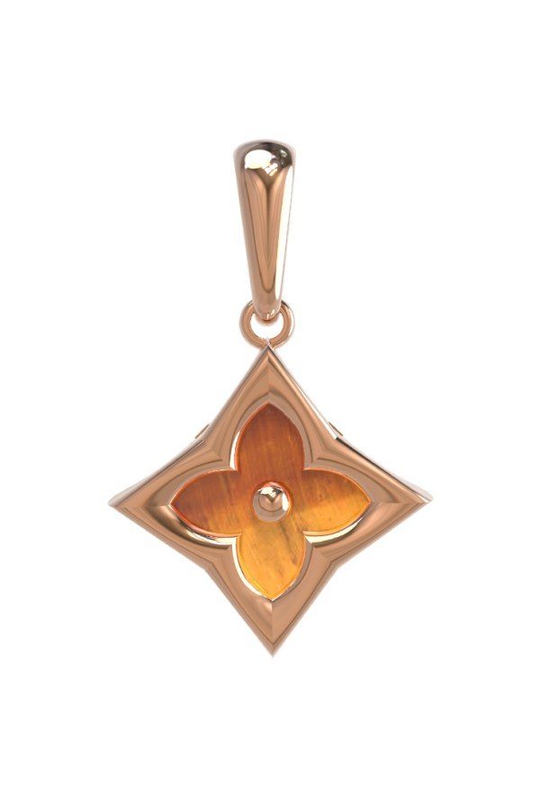 Подвеска из золота c тигровым глазом