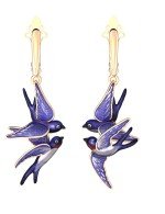 Серьги из золота c эмалью