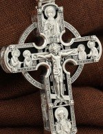 Крест из серебра 925 пробы c эбеновым деревом