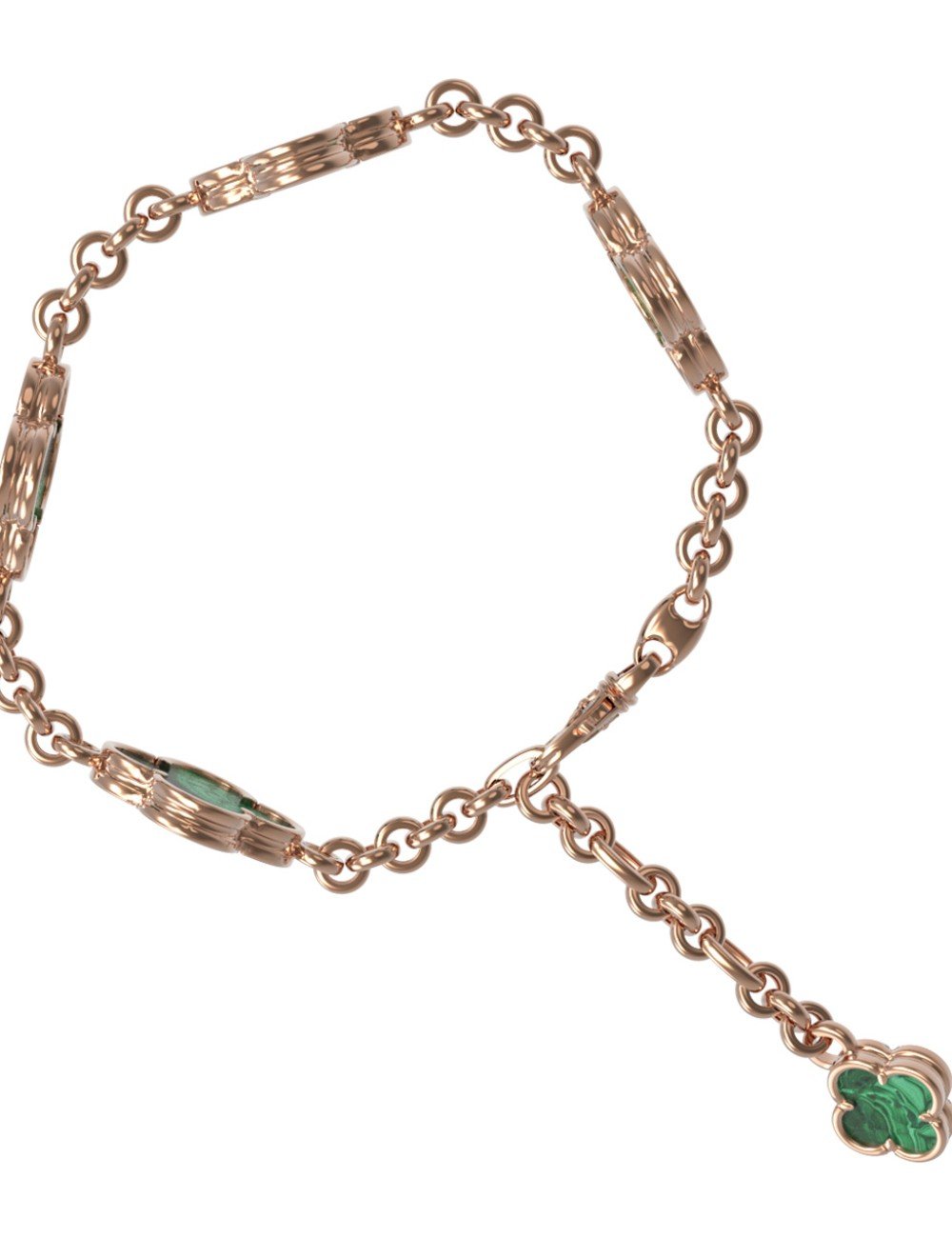 Браслет из золота c малахитом