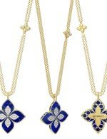 Колье из лимонного золота c бриллиантами и лазуритом