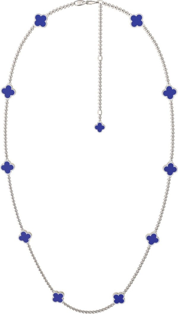 Колье из белого золота c лазуритом