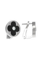 Серьги из белого золота c бриллиантами и ониксом