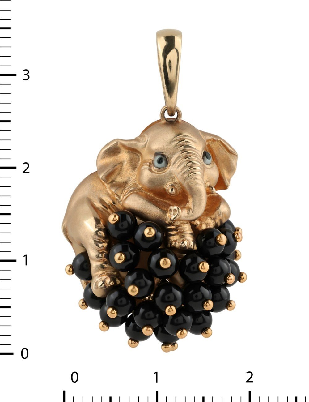 Подвеска из золота c эмалью и ониксом