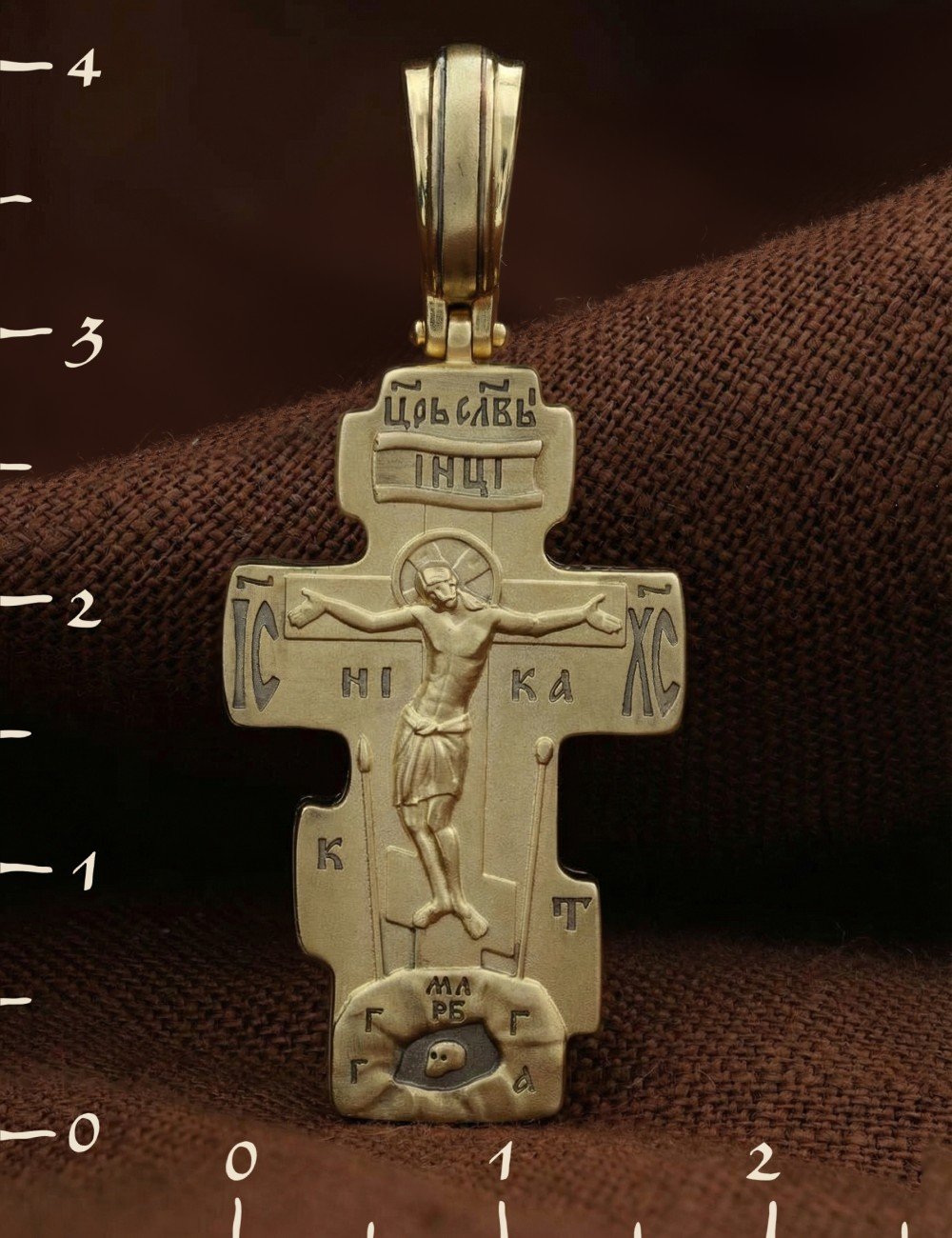 Крест из лимонного золота