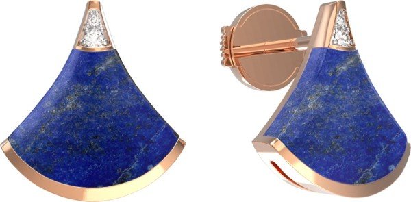 Серьги из золота c бриллиантами и лазуритом