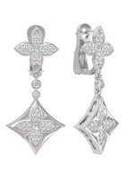 Серьги из белого золота c бриллиантами