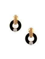 Серьги из золота c бриллиантами и ониксом