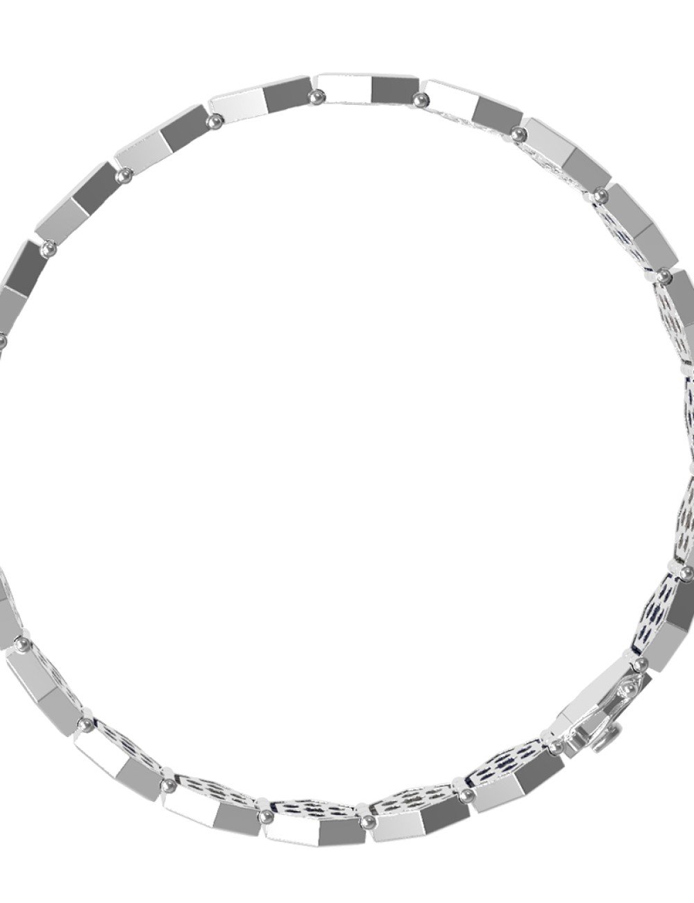 Браслет из белого золота c ониксом и перламутром