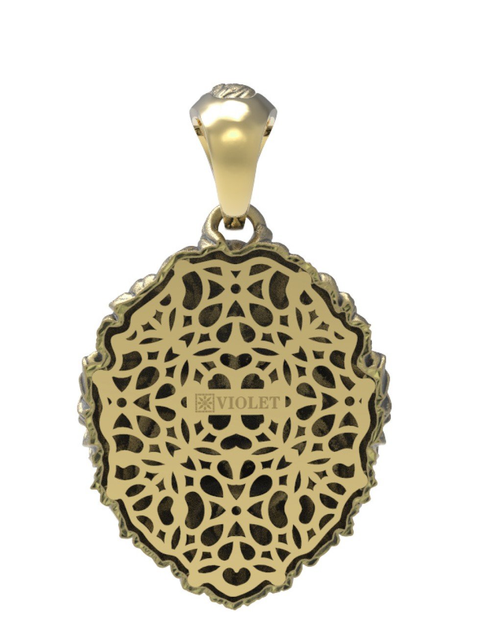 Подвеска из лимонного золота c эмалью