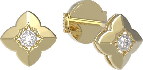 Серьги из лимонного золота c бриллиантами
