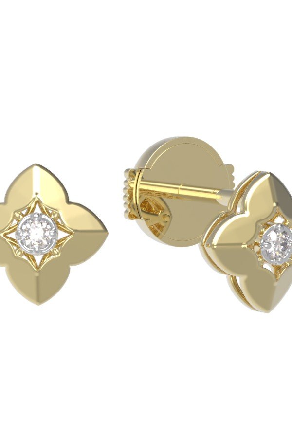 Серьги из лимонного золота c бриллиантами