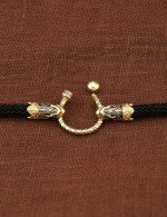 Шнурок шёлковый из лимонного золота c шёлковым шнурком