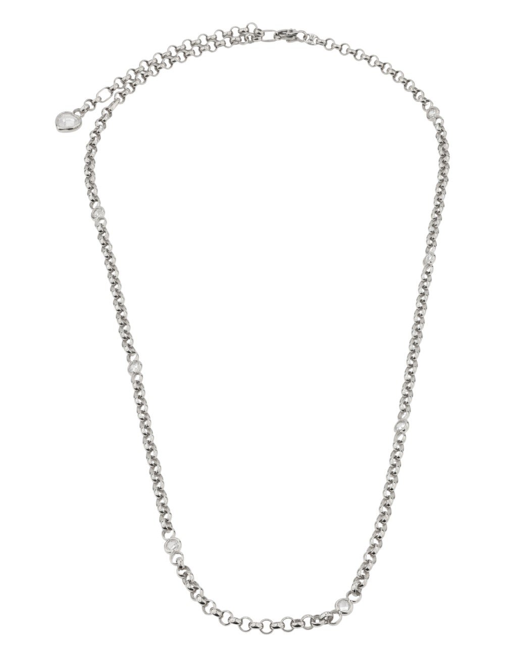 Цепь из белого золота c фианитом