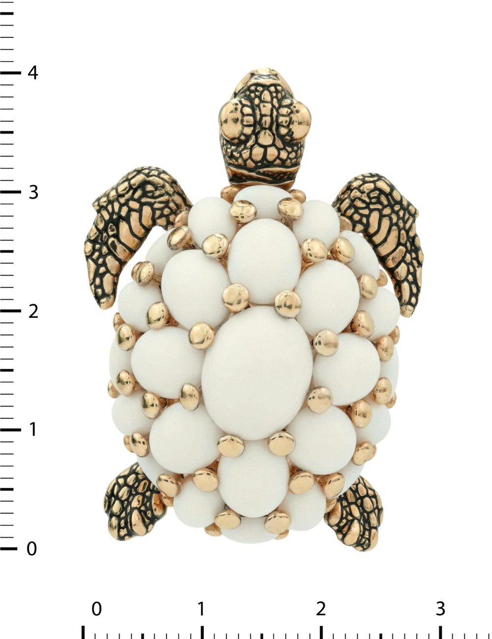 Брошь из золота c эмалью и бивнем мамонта