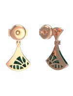 Серьги из золота c бриллиантами и малахитом