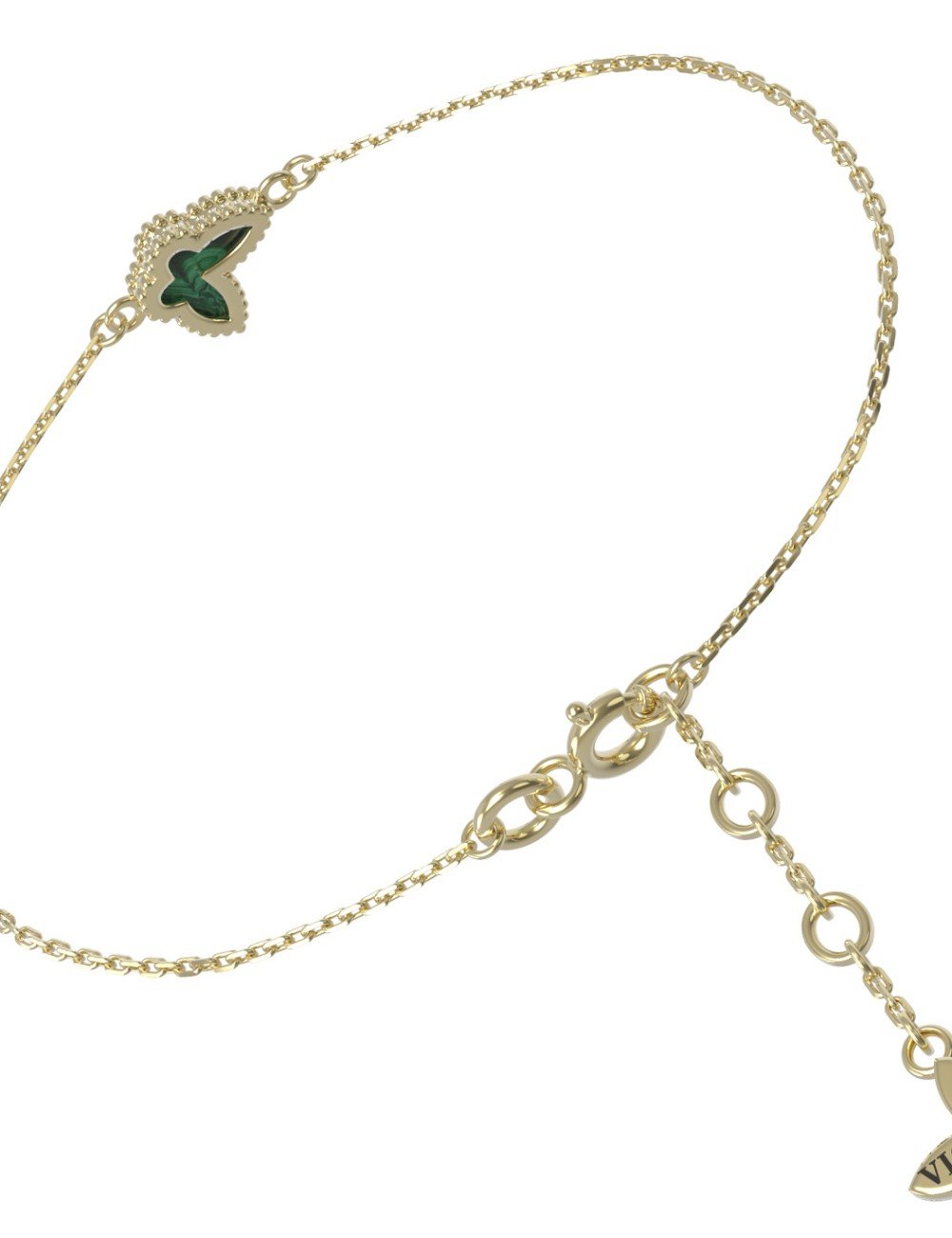 Браслет из лимонного золота c малахитом