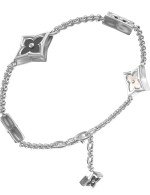 Браслет из белого золота c ониксом и перламутром