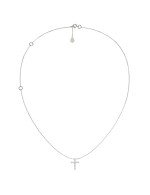 Крест из белого золота c бриллиантами