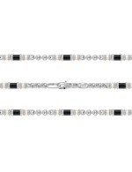 Цепь из белого золота c жемчугом и ониксом