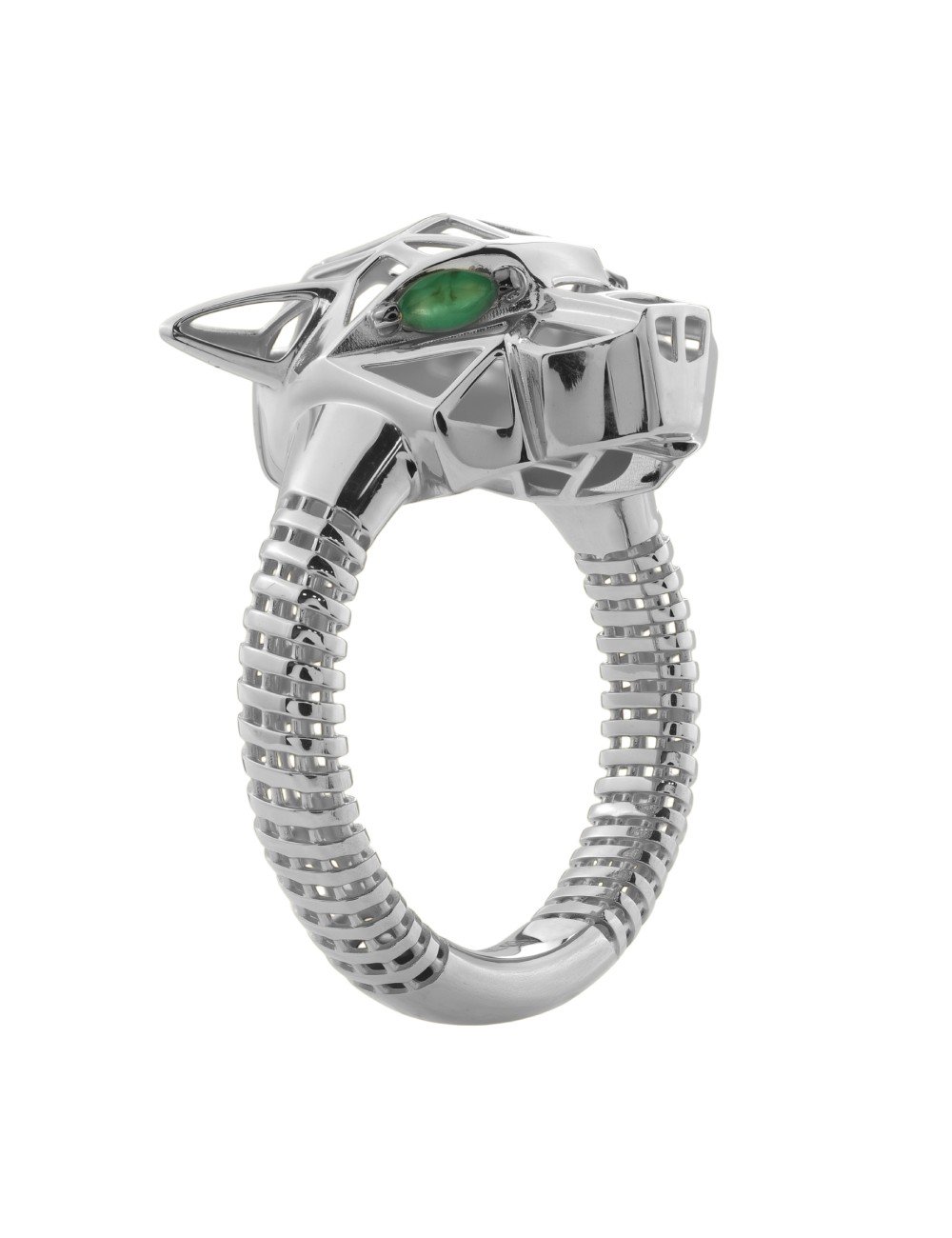 Кольцо из белого золота c изумрудом
