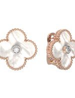 Серьги из золота c бриллиантами и перламутром