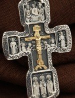 Крест из серебра 925 пробы и золота 585 пробы
