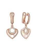 Серьги из золота c бриллиантами и перламутром