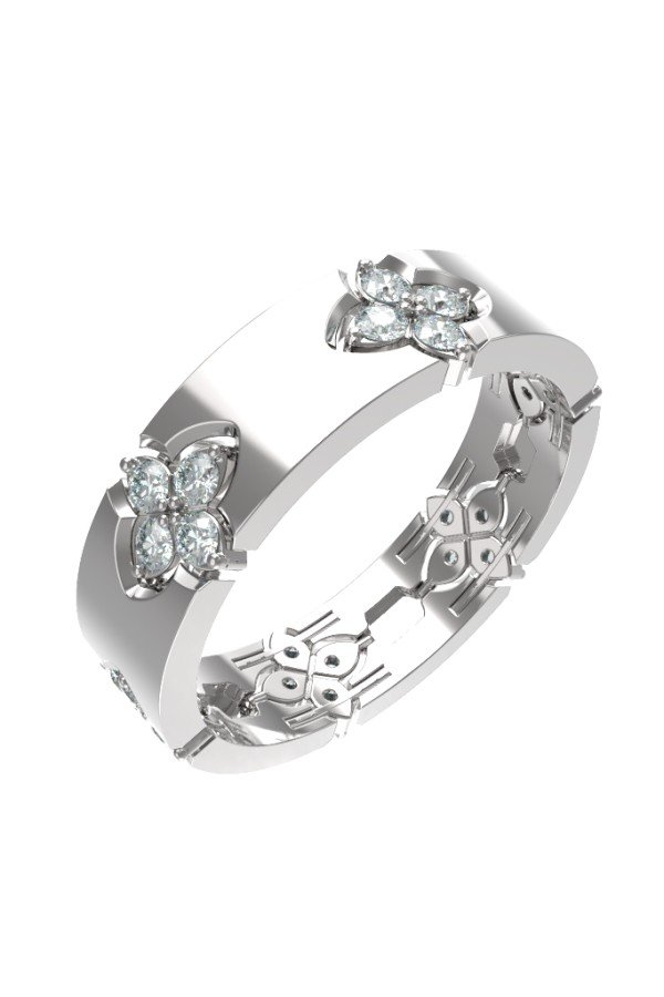 Кольцо из белого золота c бриллиантами