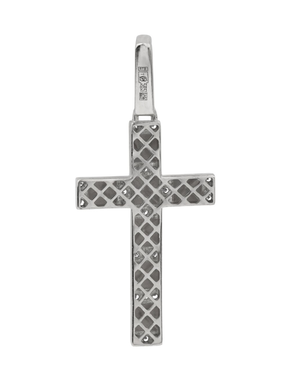 Крест из белого золота c бриллиантами