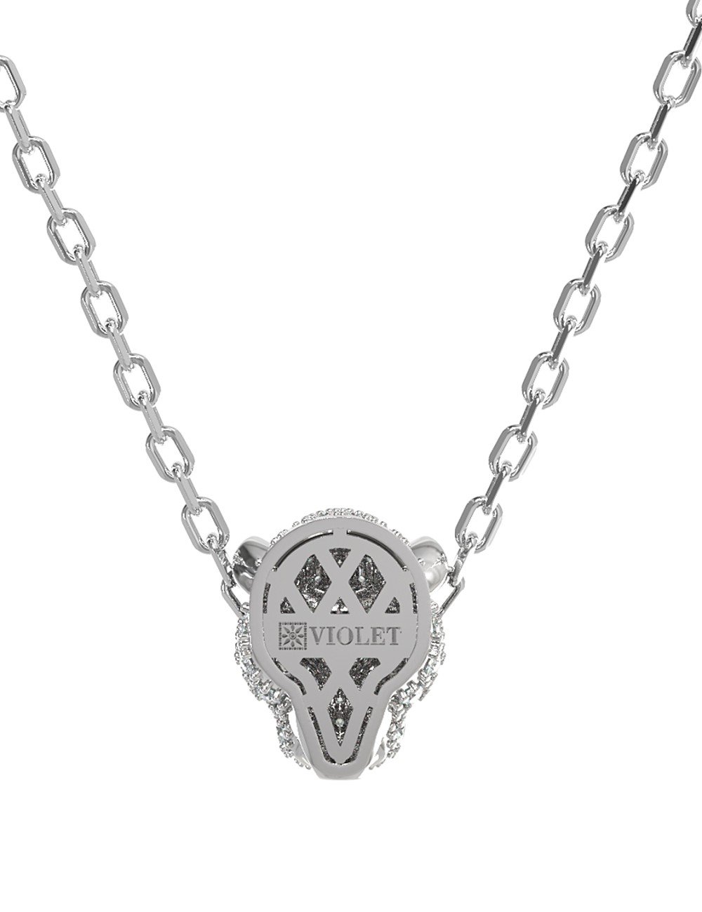 Колье из белого золота c бриллиантами и изумрудом