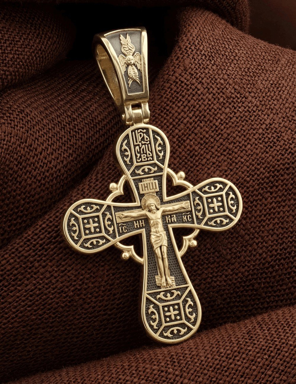 Крест из лимонного золота