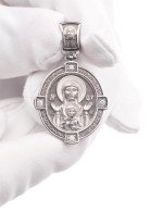 Образок из белого золота c бриллиантами