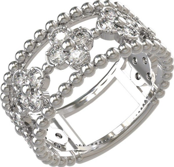 Кольцо из белого золота c бриллиантами