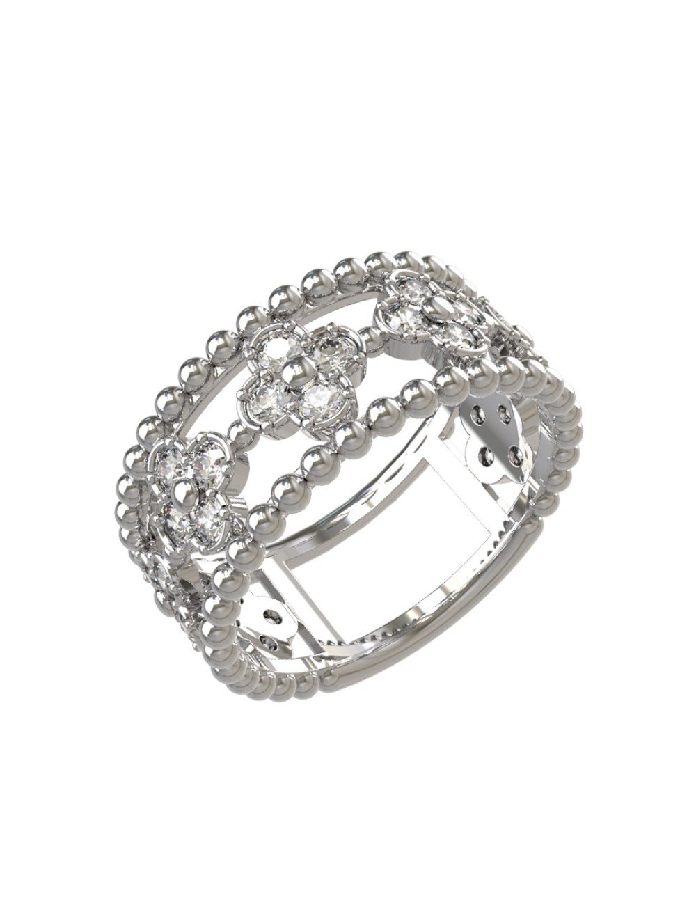 Кольцо из белого золота c бриллиантами