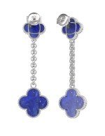 Серьги из белого золота c лазуритом