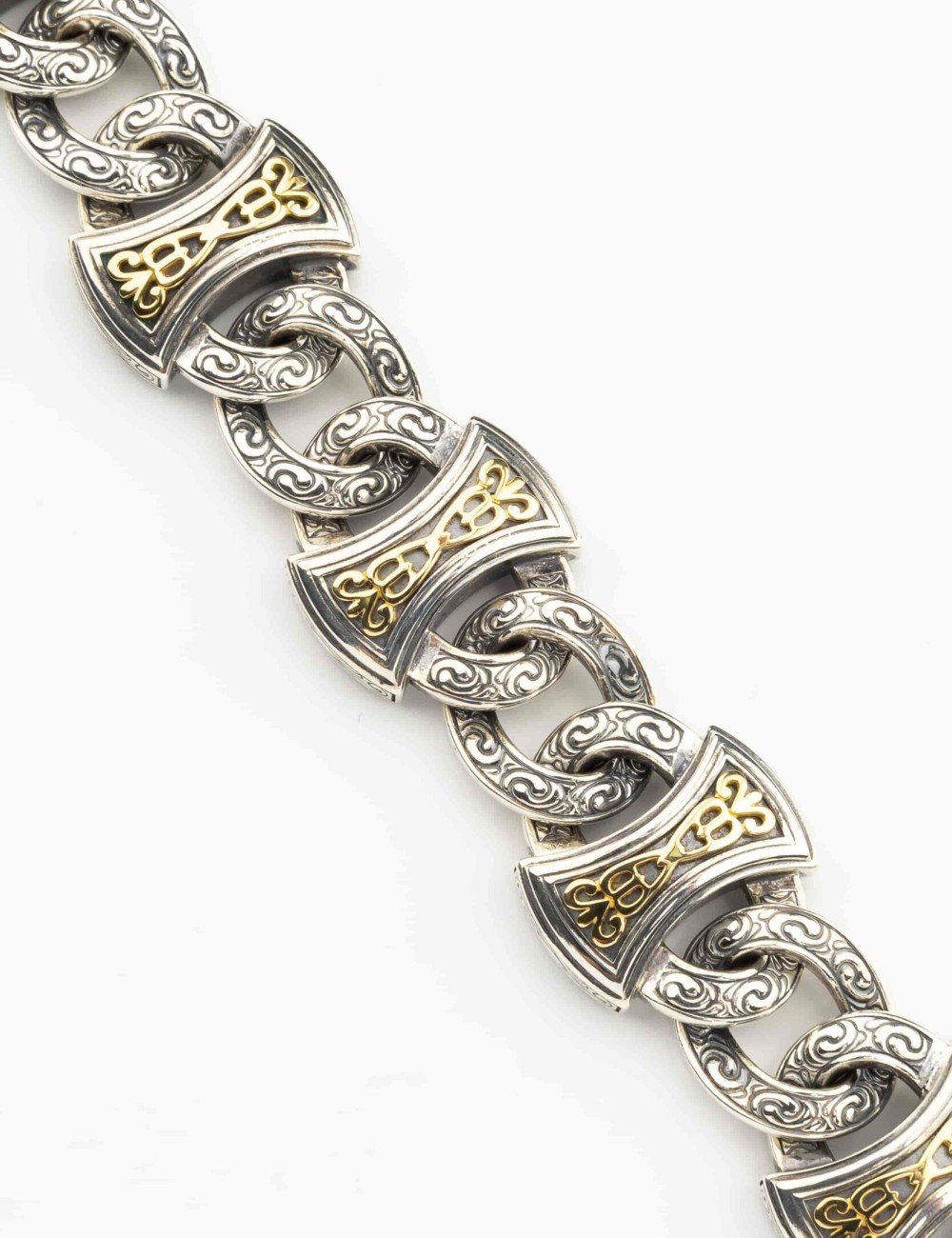 Браслет из серебра и золота c рубином