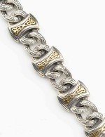 Браслет из серебра и золота c рубином