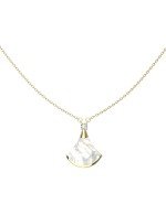 Колье из лимонного золота c бриллиантами и перламутром