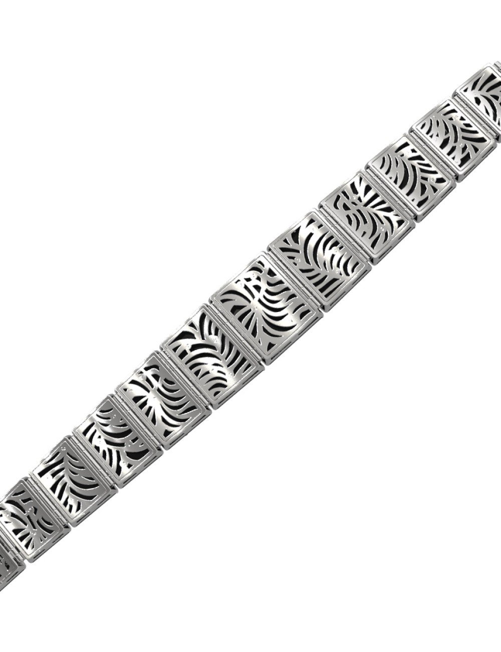 Браслет из белого золота c бриллиантами и ониксом