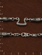 Цепь из белого золота c эмалью и эбеновым деревом