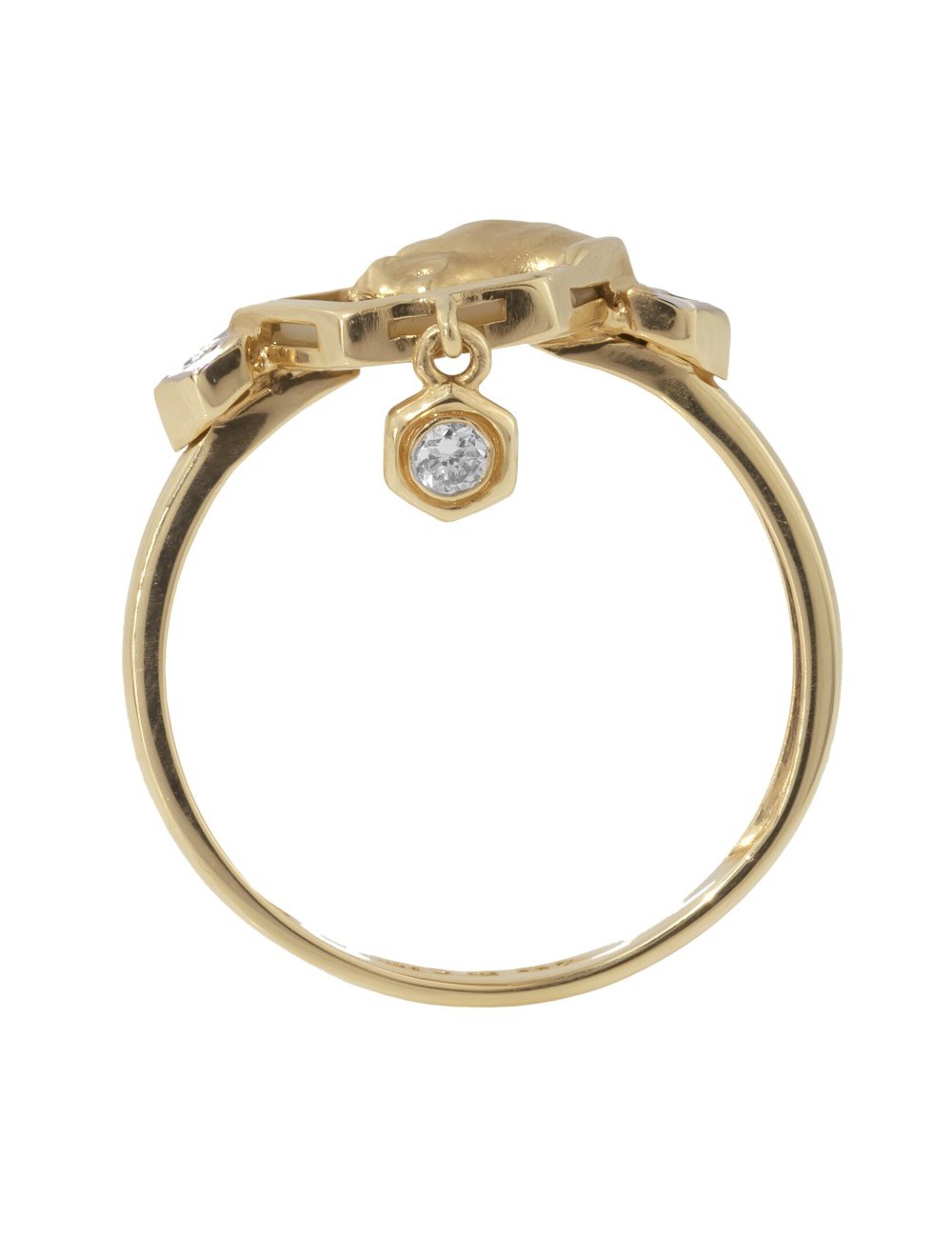 Кольцо из золота c бриллиантами и перламутром