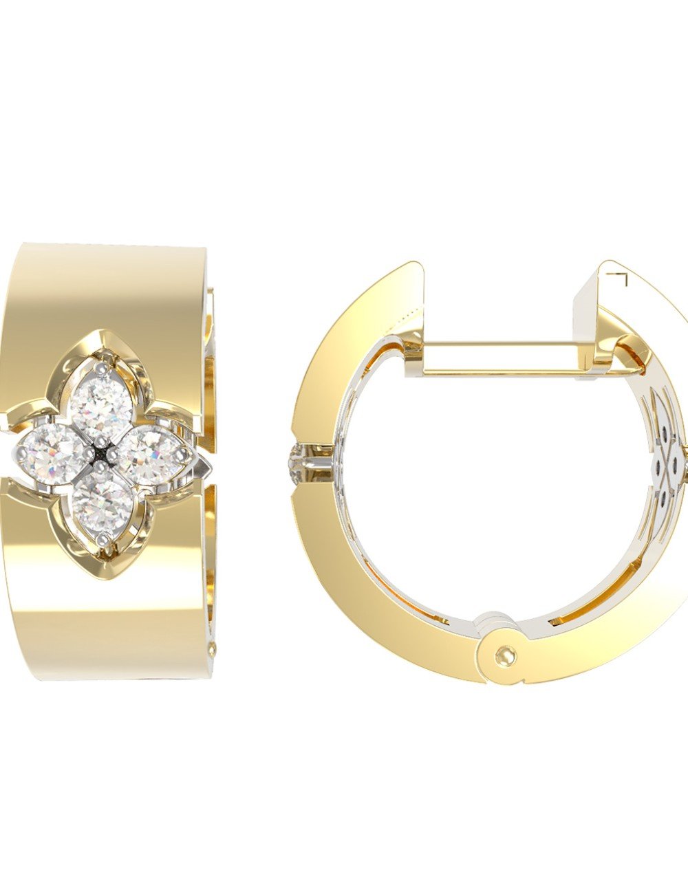 Серьги из лимонного золота c бриллиантами