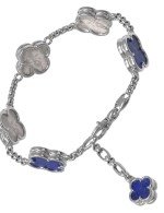Браслет из белого золота c лазуритом и перламутром